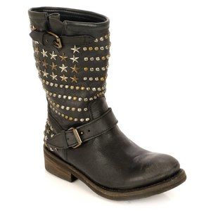 Ash Moto Tennessee studded black biker boots
